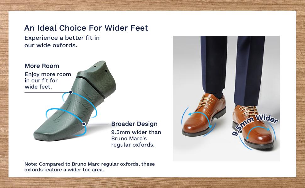 Bruno Marc Men's Wide-Fit Cap Toe Oxford Shoes