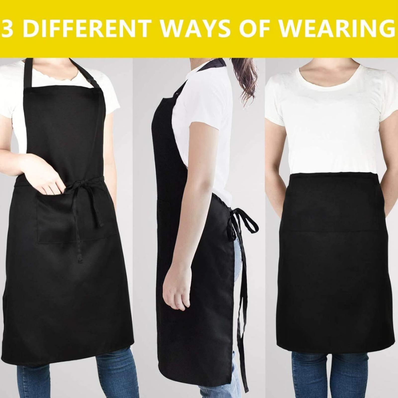1pc adjustable chef apron with pockets - durable and lightweight - perfect for cooking, grilling, and baking - unisex design, essential for baking, professional chef style, holiday gift Kitchen Cooking Aprons