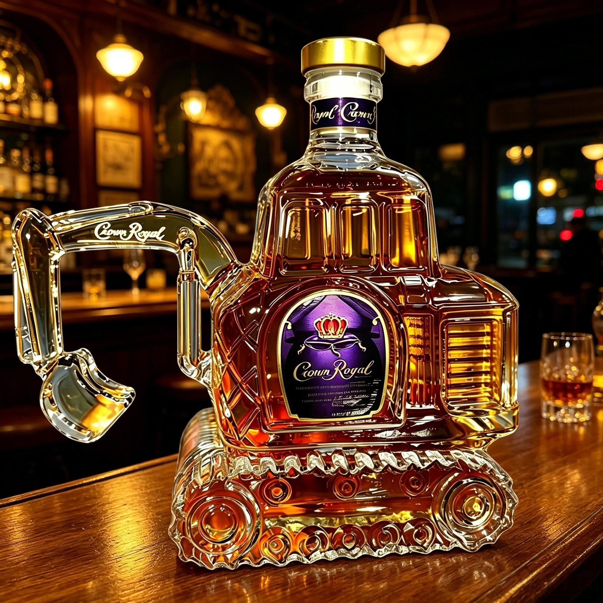 Excavator Shaped Whiskey Decanter, Unique Home Bar Decor Conversation Piece, Barware, Novelty Bar Accessories, Ideal for Parties, Holidays and Gifts, Cool Design for Enthusiasts