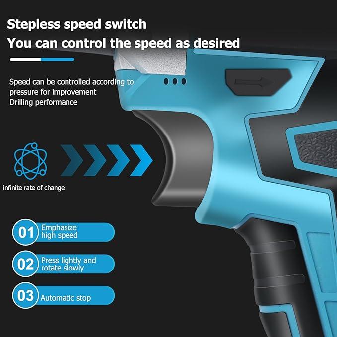 New professional cordless drill, 36VF dual speed two electric one charging power screwdriver, rechargeable lithium electric drill, electric screwdriver tool hand drill set, 24 piece tool box flat plug.