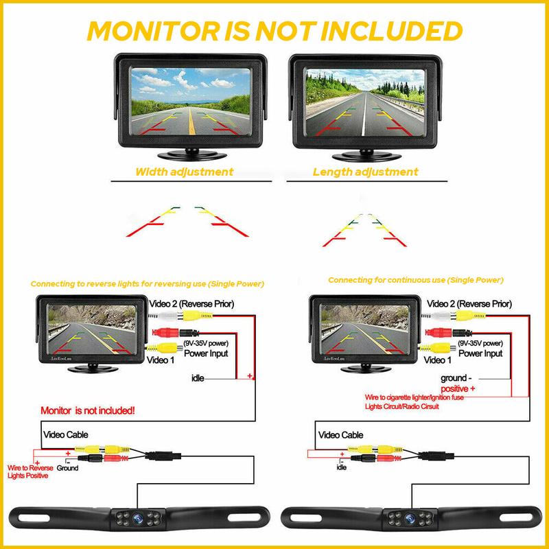 Car Rear View Camera Reverse Backup Camera Night Vision License Plate Waterproof
