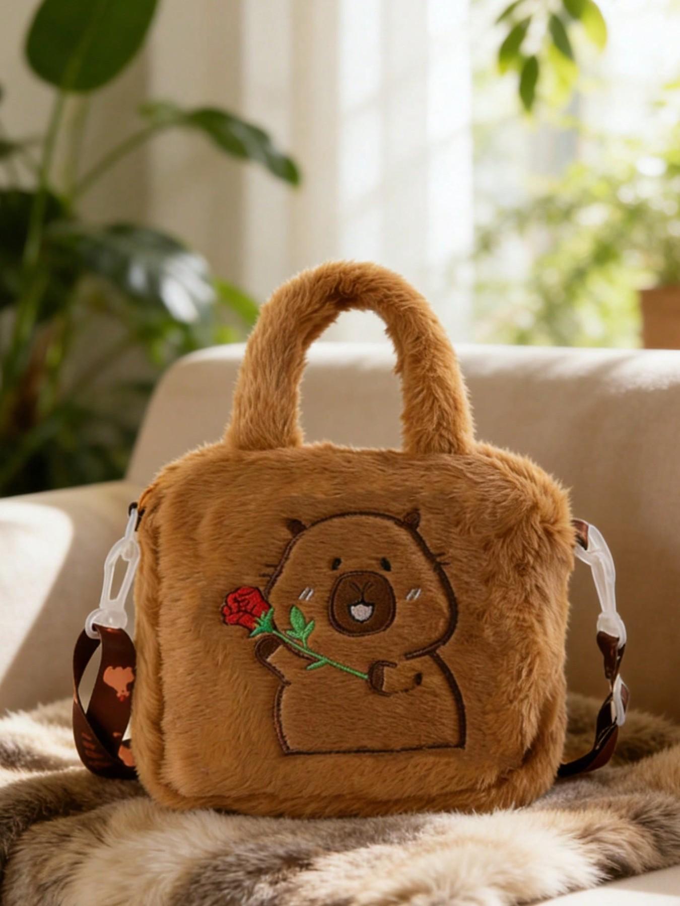 Dolphin Plush Crossbody Bag Set, Cute Animal Pattern, Soft Full Plush Material, Keychain, Small Item Organizer, Mother's Day Gift