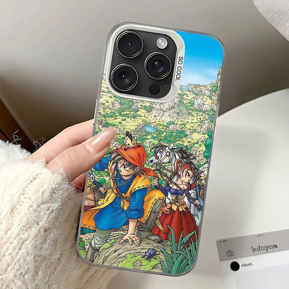Game Dragon Quest Silver Electroplated Shockproof Phone Case For iPhone 11-17 Pro Max/Plus & Samsung Galaxy S23-S25