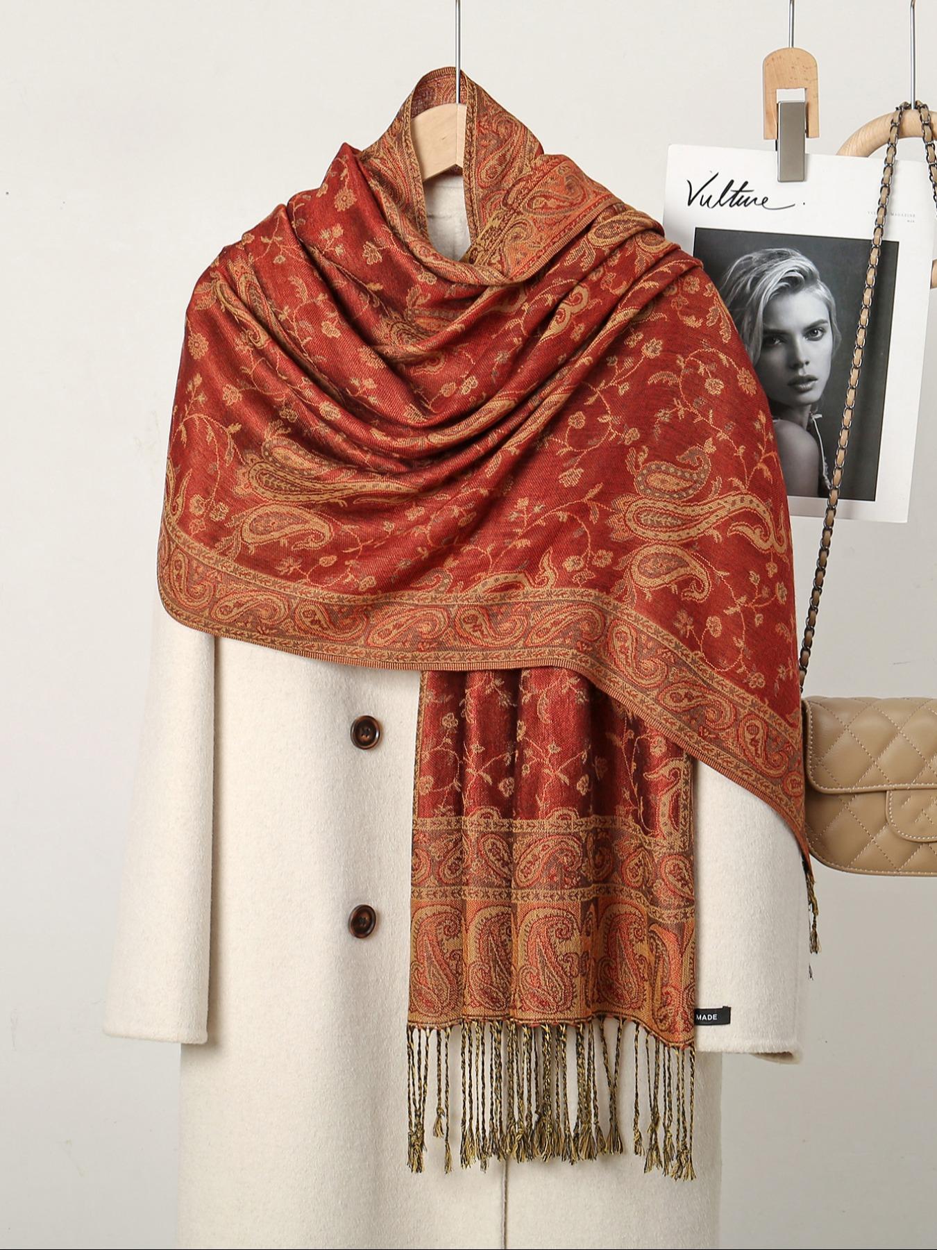 Women's Paisley Instant Hijab, Boho Style Long Scarf for Women, Fashionable Soft Comfortable Hijab for Daily Wear, Head Scarf