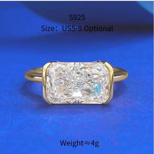 (SR050) S925 Sterling Silver Radiant Rectangle Rings (4ct) Ice Flower Radiance 5A Cubic Zirconia Engagement Rings Stylish and Versatile , Elegant Charm, Perfect for Women’s Daily Wear and Gifts (SR050) S925 Sterling Silver Radiant Rectangle Rings (4ct) Ice Flower Radiance 5A Cubic Zirconia Engagement Rings Stylish and Versatile , Elegant Charm, Perfect for Women’s Daily Wear and Gifts