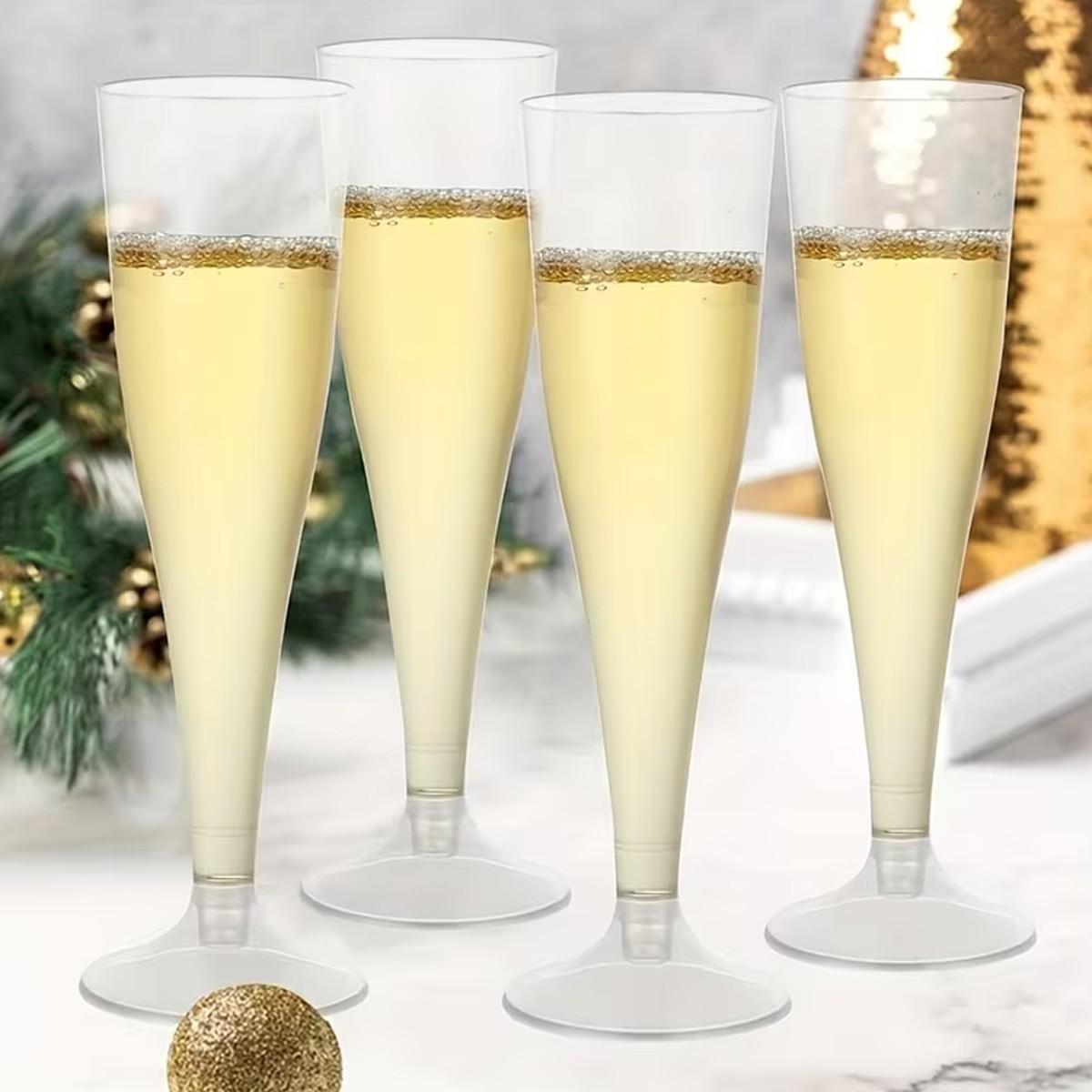 5/20pc transparent golden toasting champagne glass, cocktail glass, Martini glass, ice cream glass, dessert glass, 4.5 ounces. It is very suitable for use in birthday, family gathering, wedding toasting and festival occasions such as Thanksgiving, Christm