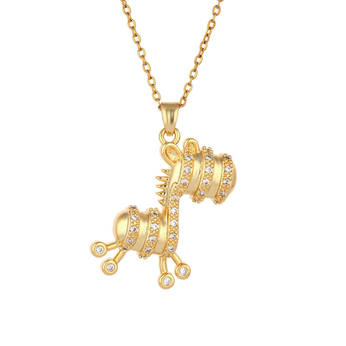 Retro cartoon pony pendant necklace with creative design, donkey ...