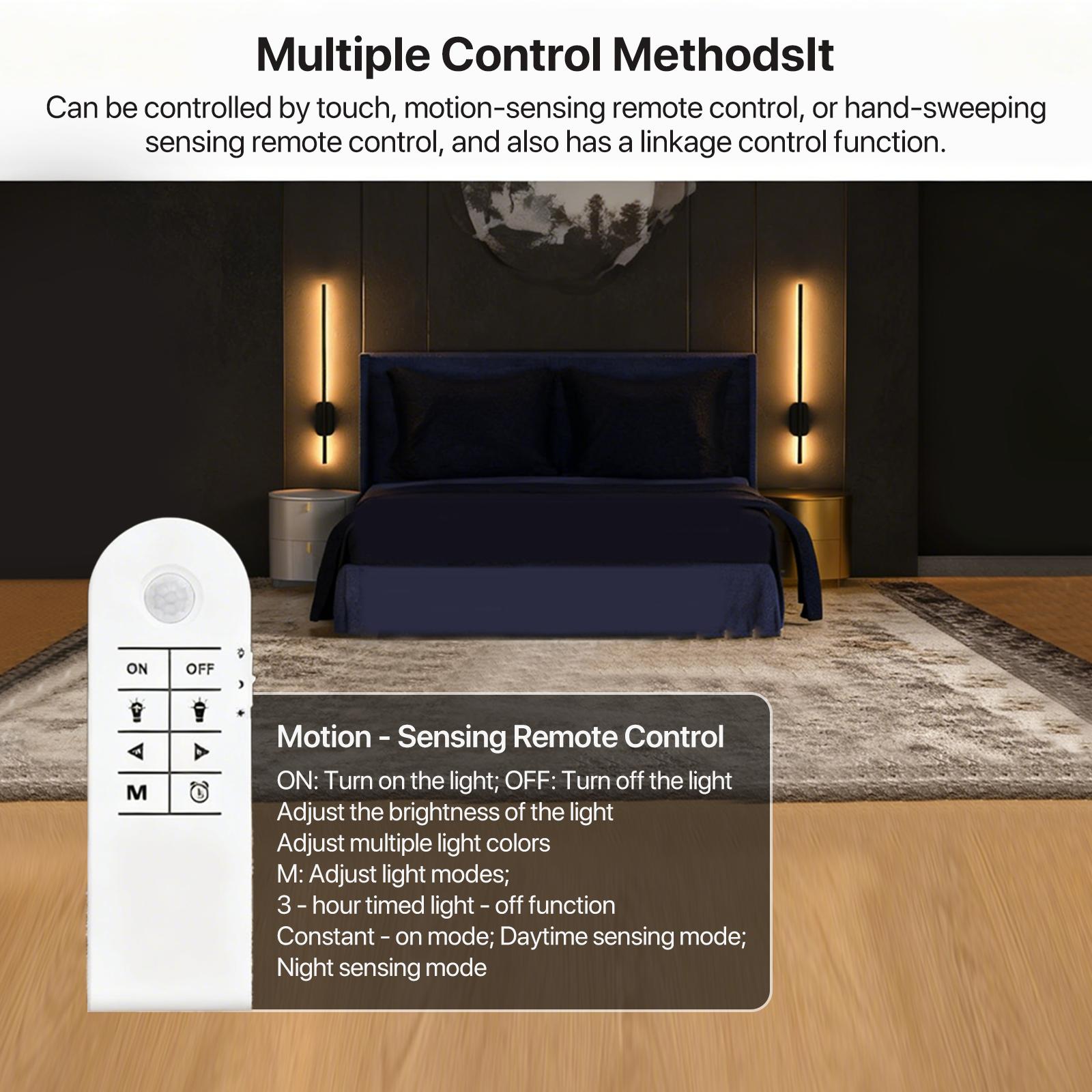 GALENTAL Metallic finish Battery Operated Wall Sconce Set of 2, Dimmable Battery Wall Sconce with Remote Control,3000K-6500K LED Wireless Wall Light for Bedroom,Living Room,  Black(2 Pack)