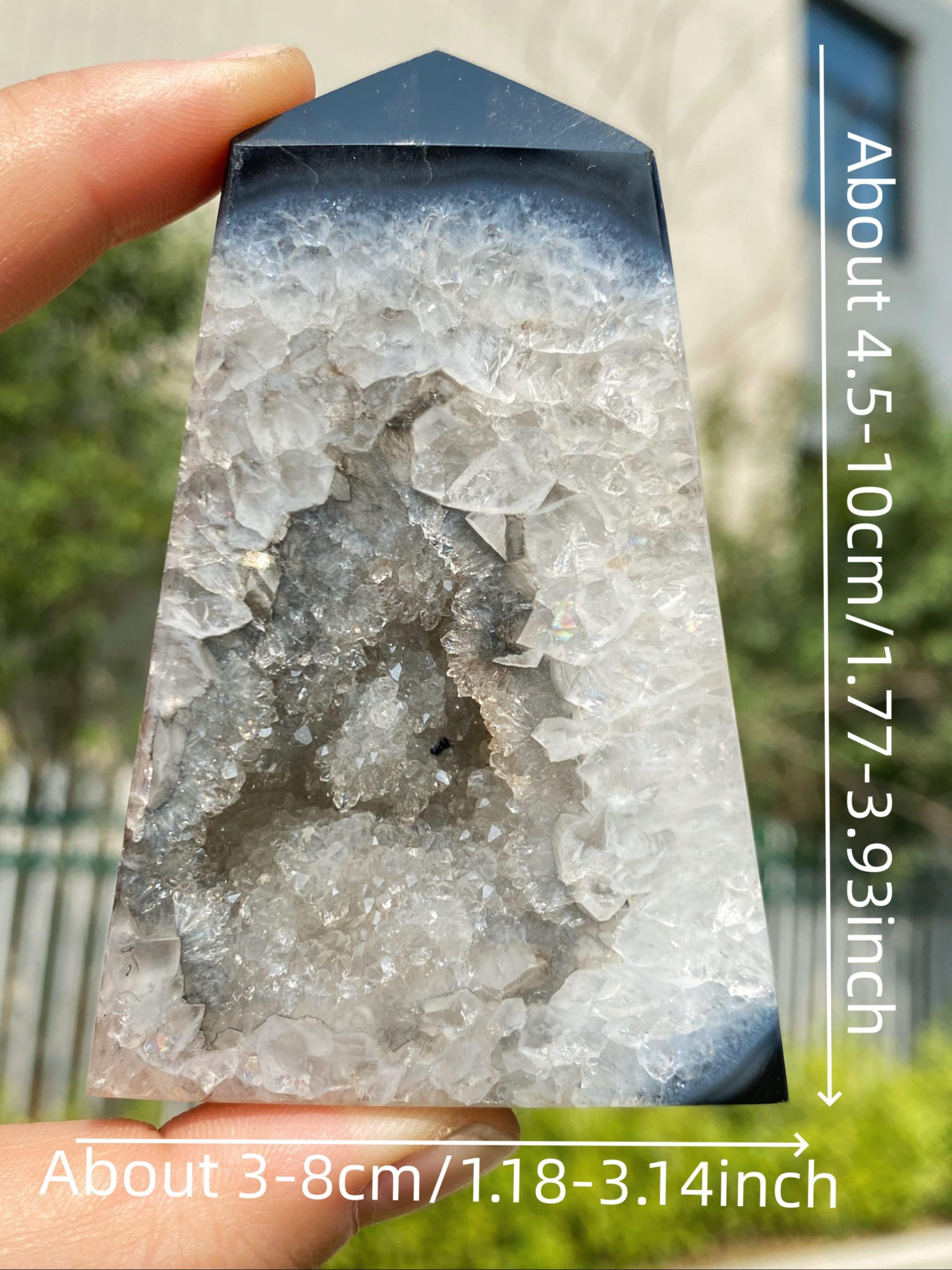 1pc 40-130g Natural Crystal Black Sardonyx Crystal Cave Door Ornaments, Creative Home Desktop Decoration, Crystal Collection, Unique Gifts Choice.