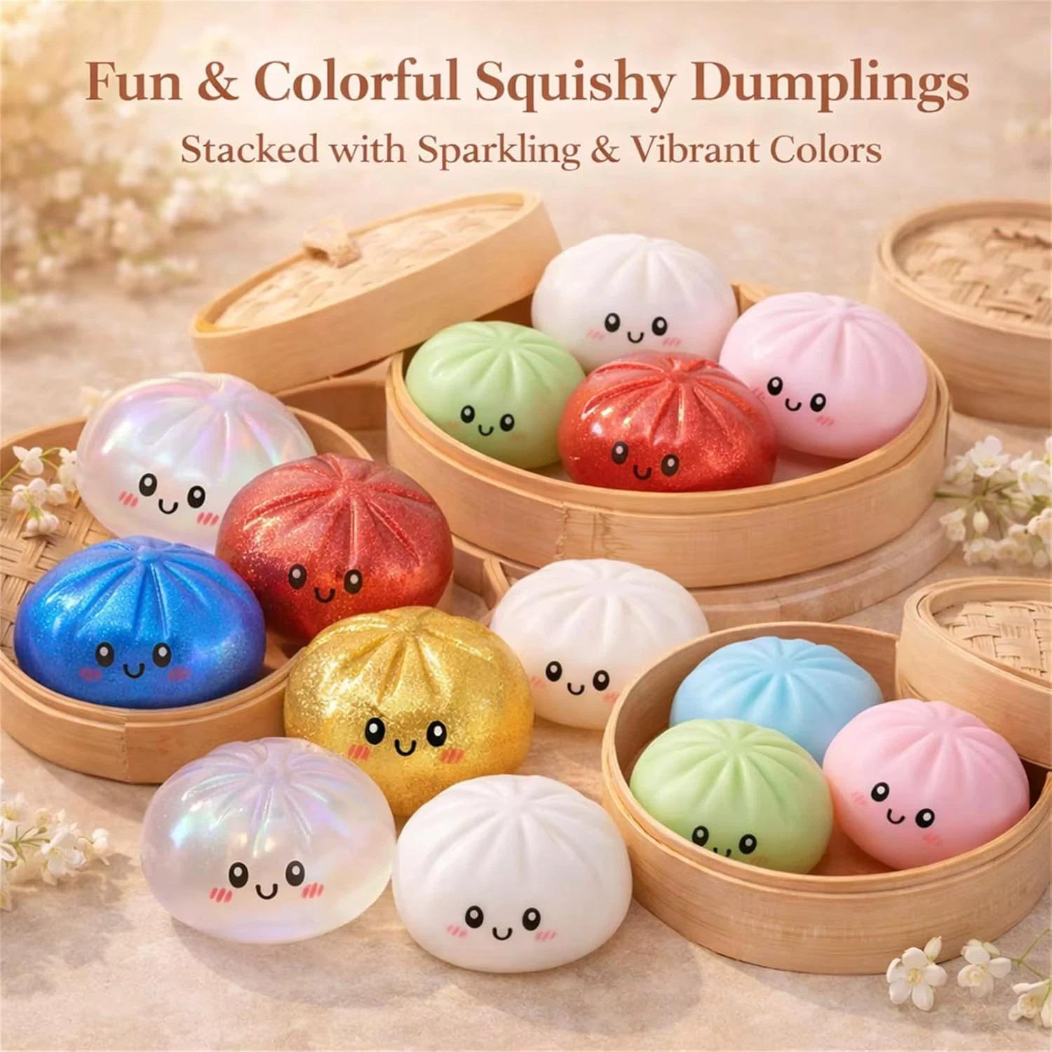 Expressive Big Dumpling Squishy - Blind Box, Mysecret Bun Fidget Toy, Soft TPR Material, Stress Relief, Unboxing Surprise, Random Style per Pack, suitable for children to exchange gifts,National Children's Day Gifts
