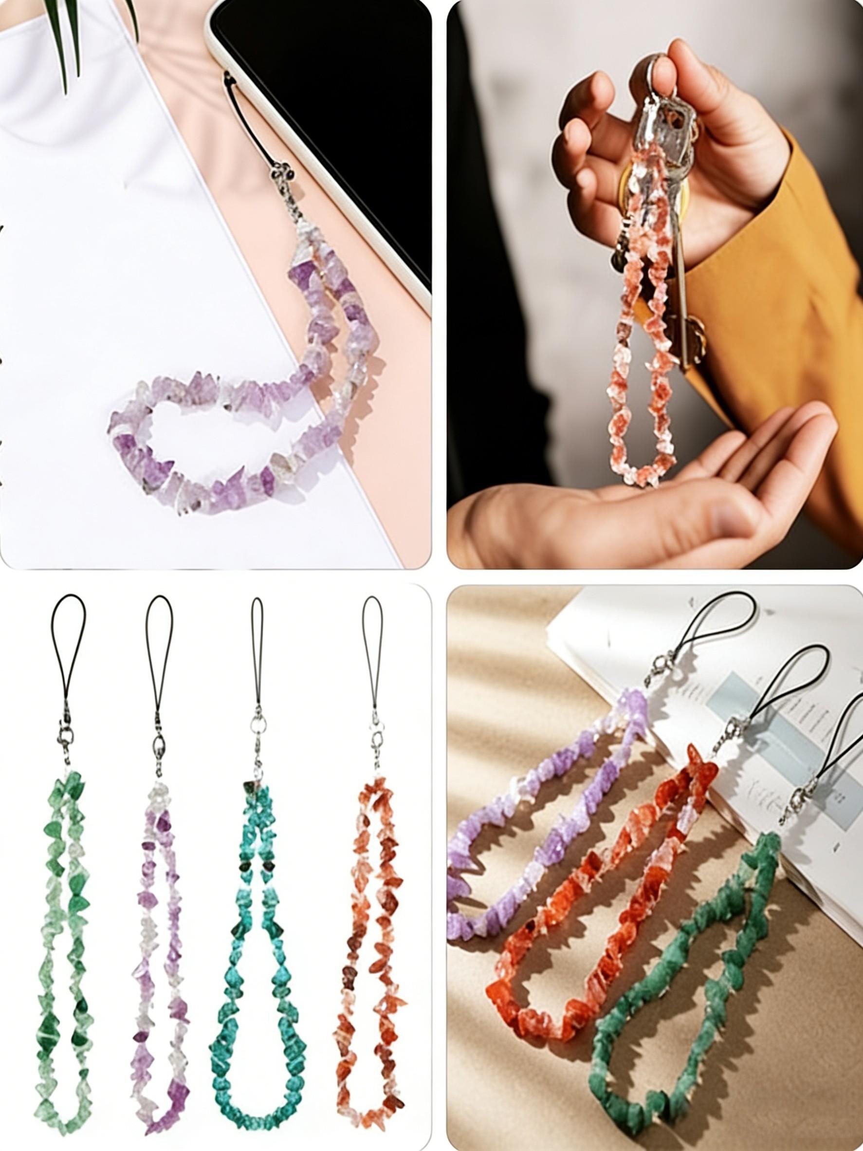 DIY Lucky Gemstone Bead Jewelry Making Kit, Glass Beads, Strand Charms, Perfect for Bracelets Necklaces, Includes Large Storage Box, Elastic Cord