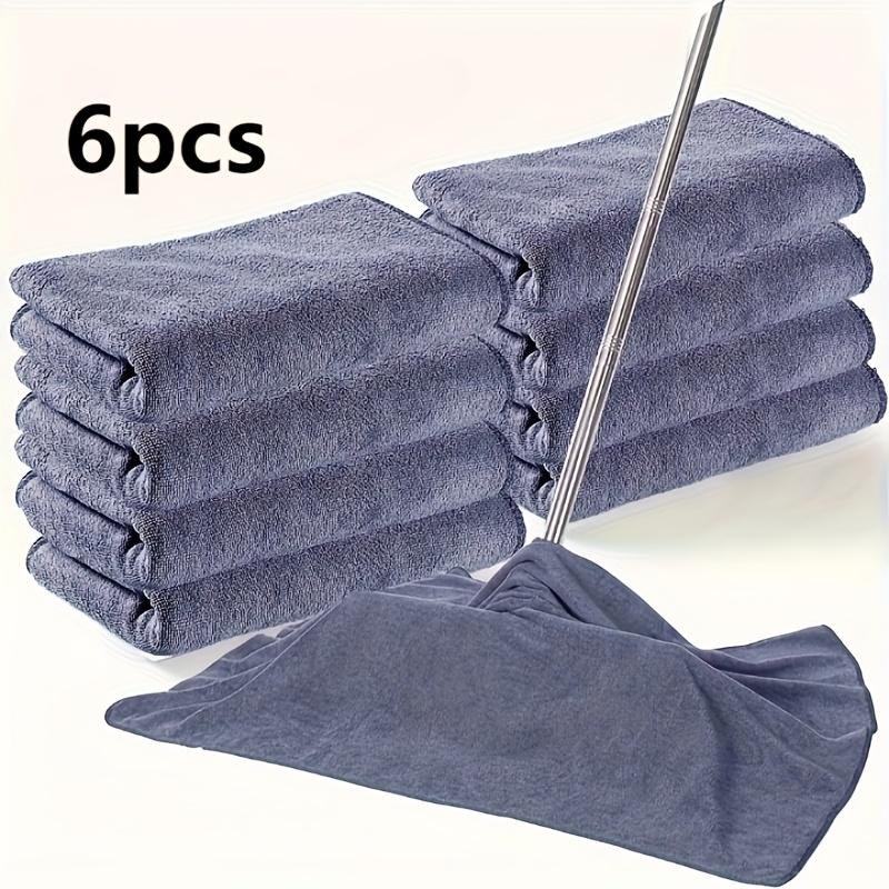 6-Piece Modern Microfiber Cleaning Cloths, Fast-Drying Reusable Hypoallergenic Textiles, Ideal for Detergent Mops Windows Living Room Bedroom Outdoor Toilet Kitchen Bathroom