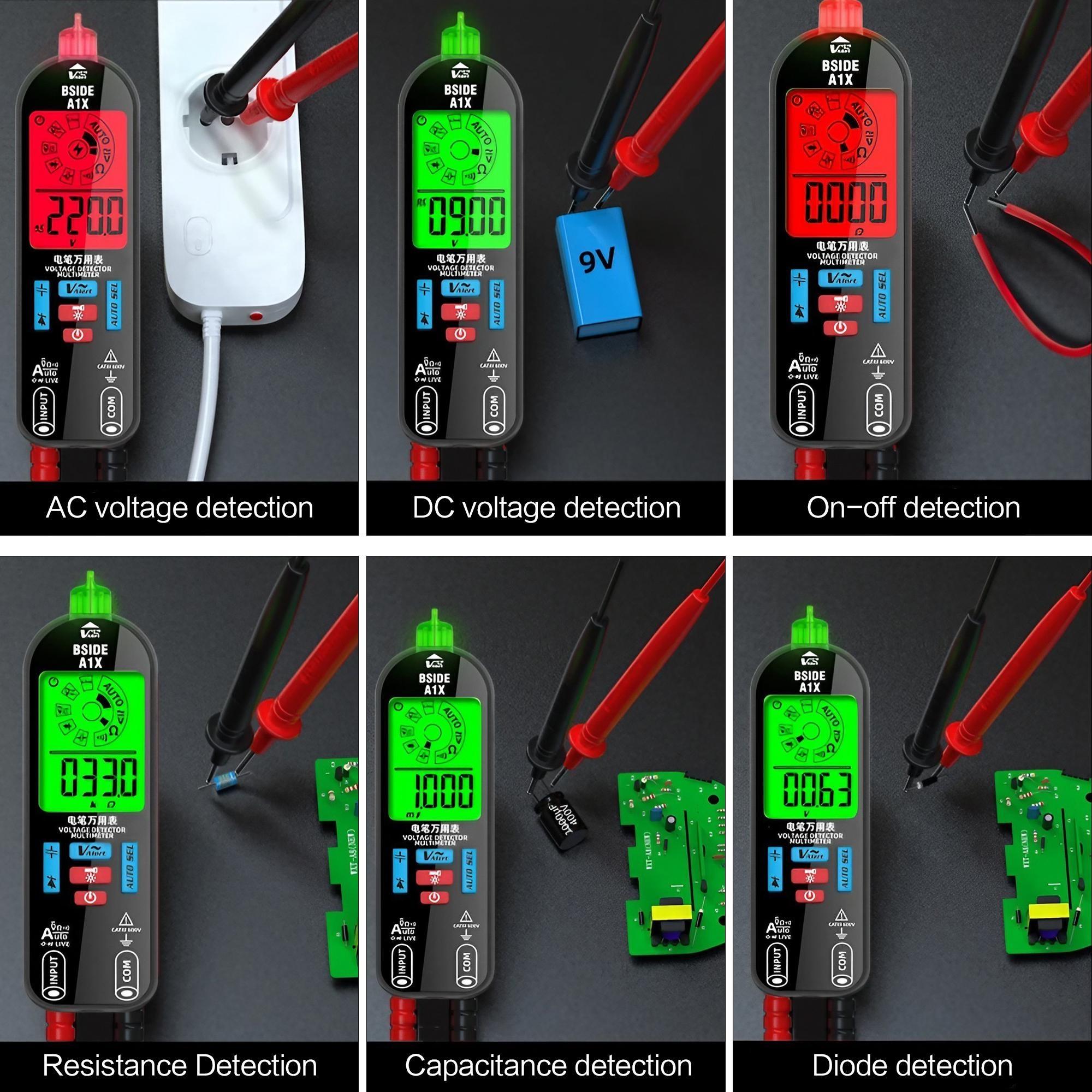 Pen-Type Smart Digital Multimeter, Auto Range, Large Screen Display, Capacitance Test, Voltage Detection, Portable Multi-Function Meter