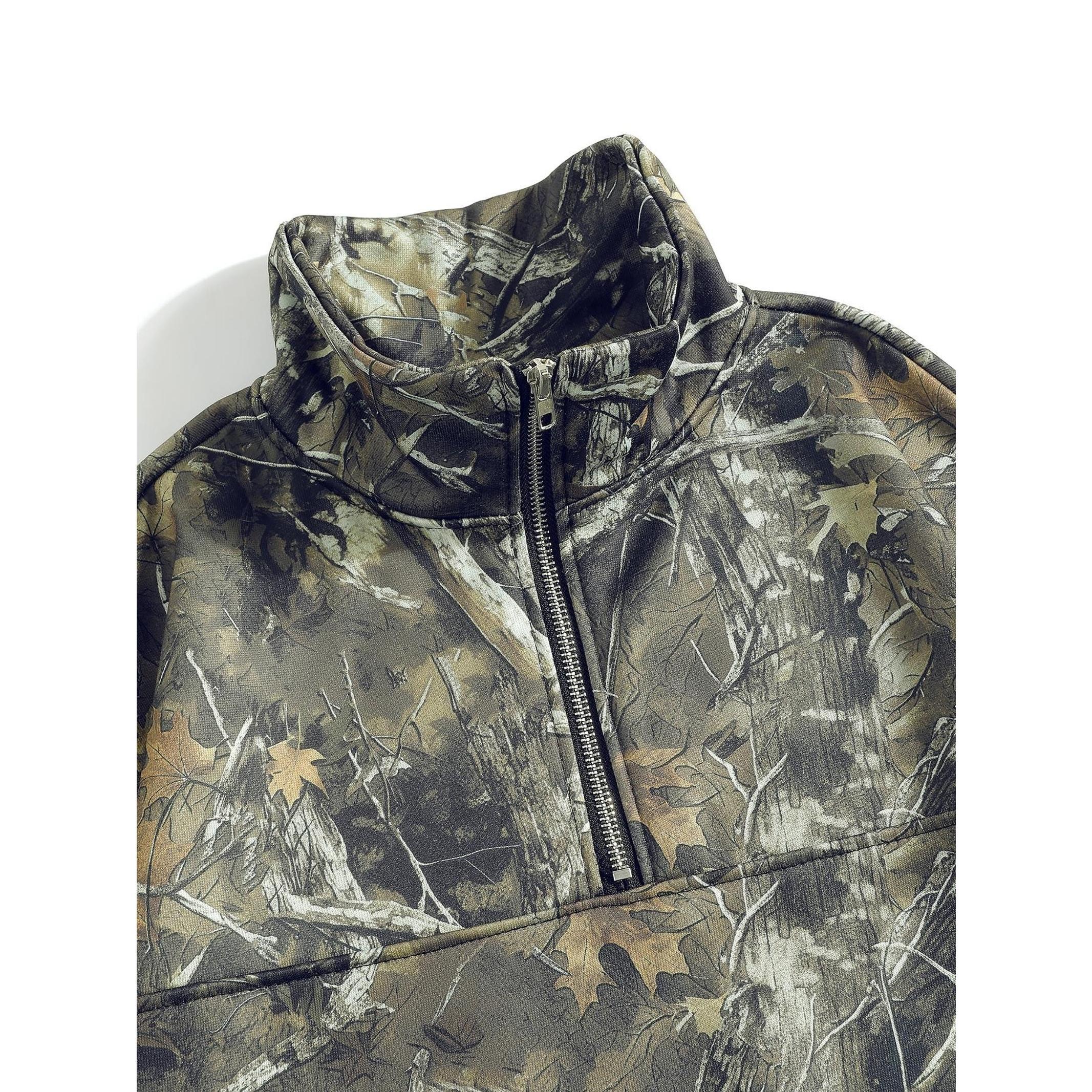 Women's Hooded Half-Zip Casual Graphic Casual Hoodie Collared Round Neck Long Sleeve Sport Top, Full Print Leaf Pattern, Digital Printing, Loose Fit, Fall & Winter, Pullover Sweatshirts, Hoodie Sweatshirts