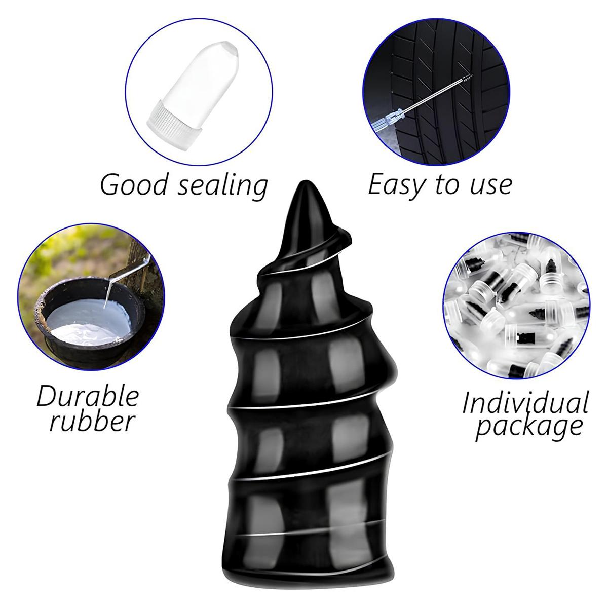 40/60Pcs Tire Repair Screws Plugs, Self-service Tyre Repair Vacuum Rubber Nails Kit for Car/Motorcycle/Truck/Tractor, Puncture Fast Tyre Repair Supplies