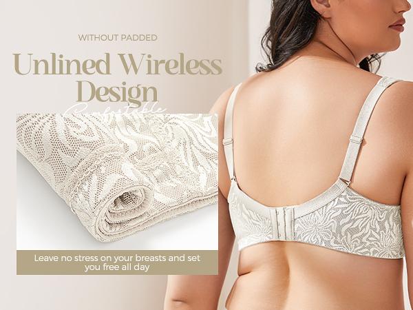 Wingslove Women's Full Coverage Wireless Minimizer Bras Comfort No Padded Supportive Unlined Plus Size Bras