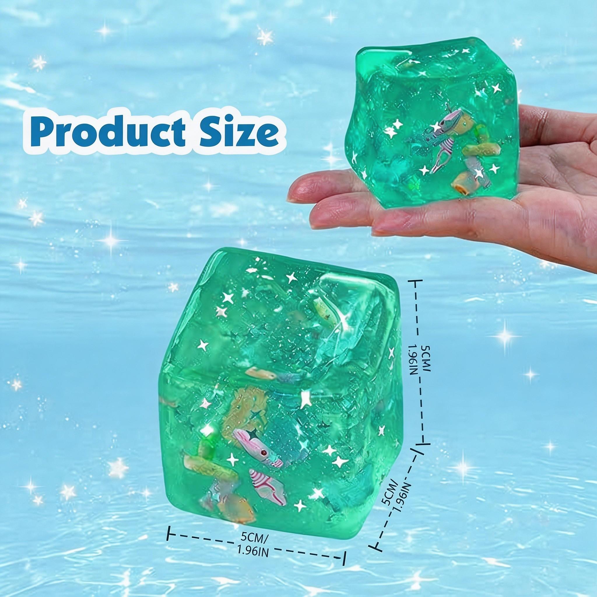Large Jelly Ice Cube Squishy Toy, Temperature-Sensitive Soft Hard Stress Relief, Office Fidget, Student Pressure Release, 1pc