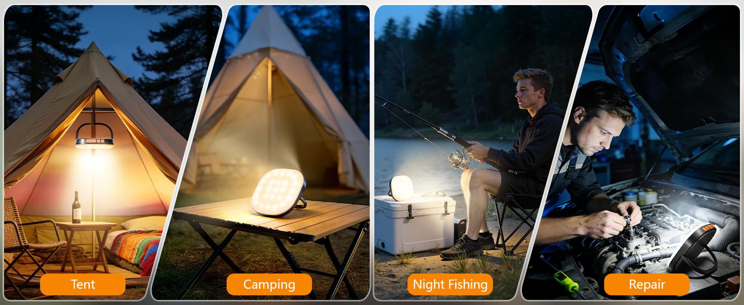 5000mAh Solar Camping Lantern - USB/Solar Rechargeable, IP65 Waterproof with 5 Light Modes. Power Bank, Emergency Light for Hurricanes, Hiking, Home, or Blackouts