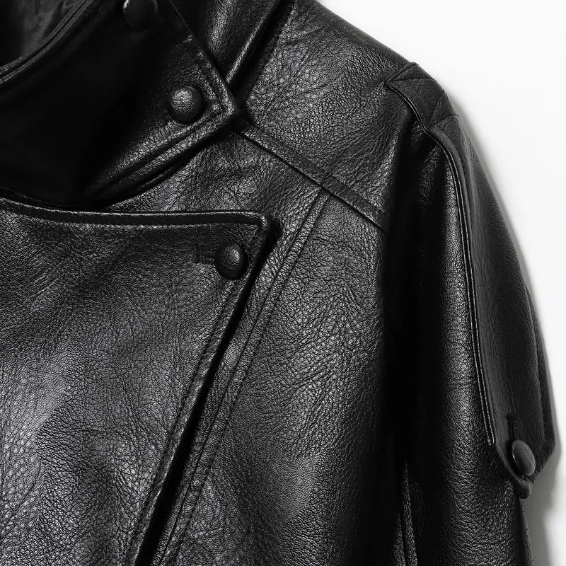 【Black Friday】Women's Stand-Collar Faux Leather Jacket, Streetwear, Long Sleeve Coats for Spring & Fall, Waterproof & Windproof Clothes for Daily Wear, Oversized Jacket, Casual Fashionable Collared Outerwear