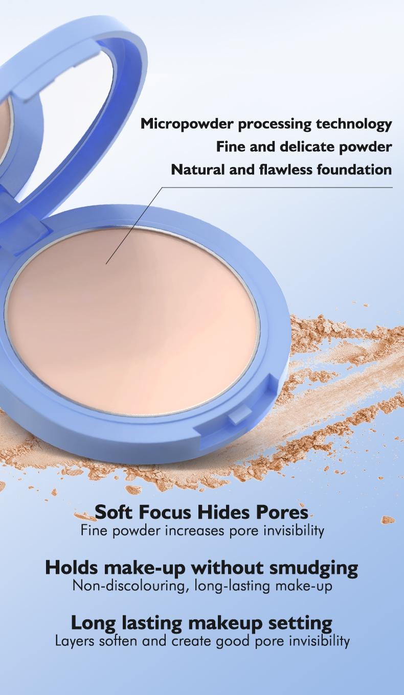 Long-Lasting Waterproof Foundation Powder, Smooth Finish, Non-Cakey, Fine Texture, Ideal for All Skin Types, Perfect for Daily Use