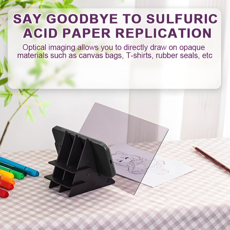 Lightweight And Portable Optical Drawing Tracing Pad Optical Projector Painting Copy Board Mirror Reflection Projection Tracing Plate Board Comic Tracer Art Stencil Tool with Phone/Pad Xmas Gift for,Students,Sketching,Painting Art Drawing Supplies