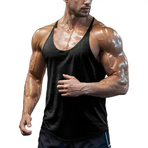 Luxury Premium Men's Wear Men's Bodybuilding Stringer Tank Tops Quick Dry Workout Shirts Sleeveless Y-Back Tops
