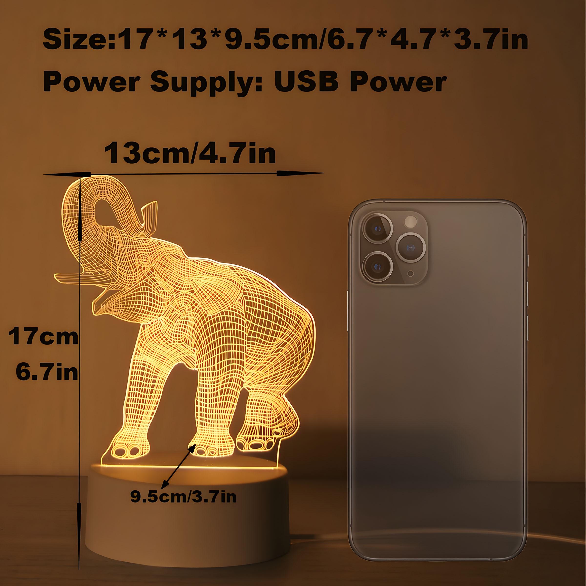 USB Glow Elephant Creative Night Light, Cute Elephant Home Decor, Desktop Decoration, Living Room Room Decor, Birthday Gift, Holiday Gift, Animal Night Light