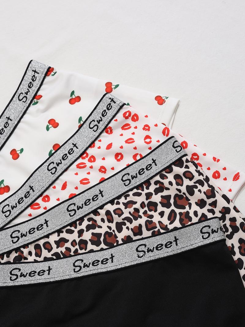 Women's Letter Tape Boxer Brief, Soft Comfy Breathable Panty for Daily Wear, Underwear for All Seasons