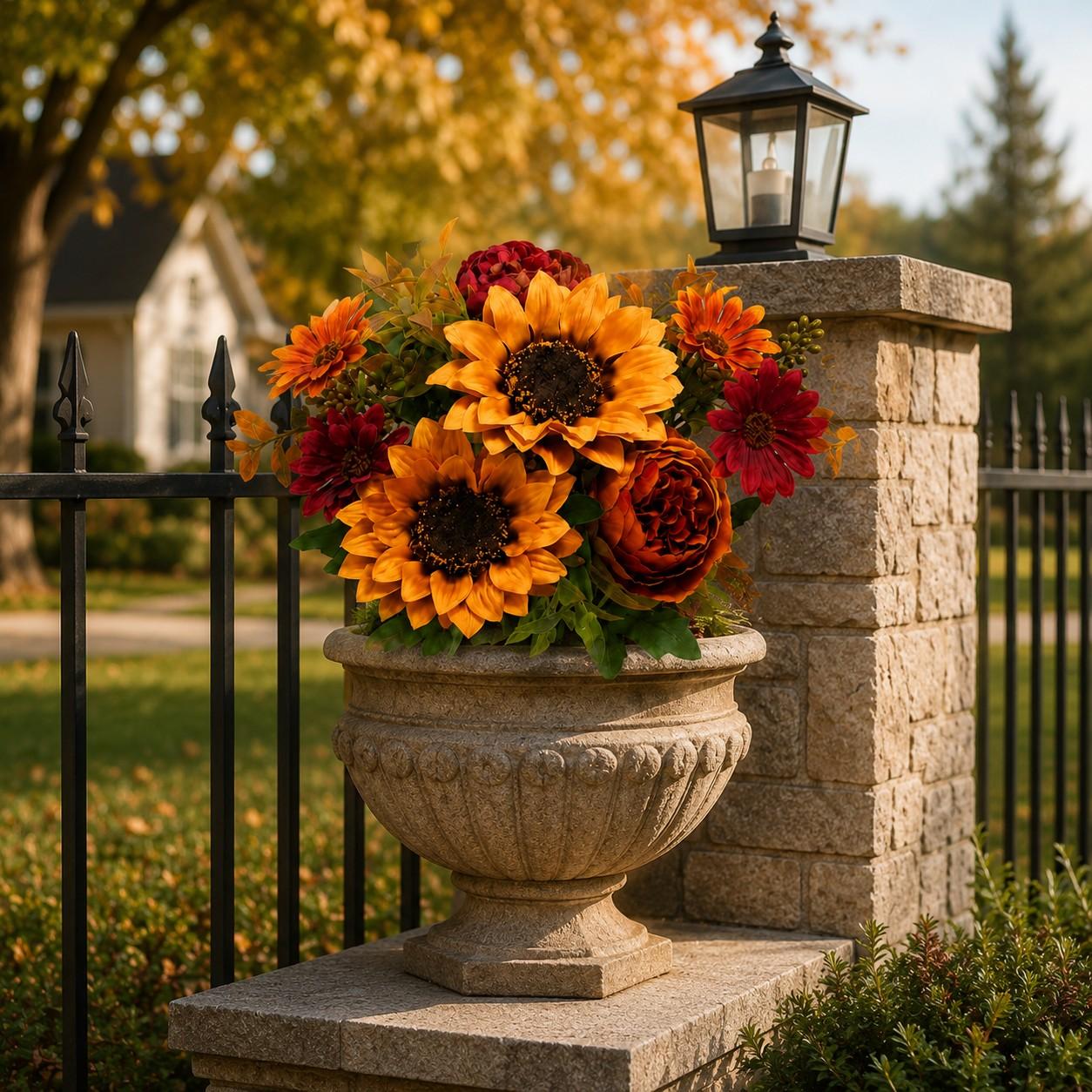 2/4 Bundle Artificial Fall Flowers, Sunflower Peony Bouquet, Faux Sunflower Flowers, Autumn Home Decor, Thanksgiving Centerpiece