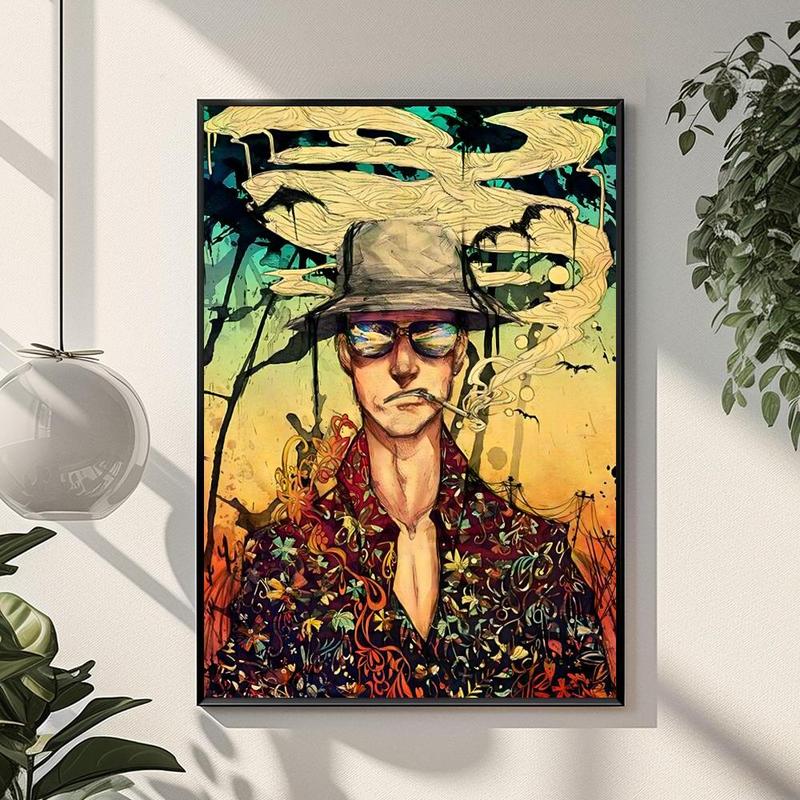 Fear Loathing Las Vegas Poster Waterproof HD Wall Sticker | Self-Adhesive Decorative Art Poster | Fade-Resistant Scratch-Proof for Long-Term Use | Easy to Apply and Clean | for Home Office Bedroom Living Room Kitchen Decor | Gift Idea