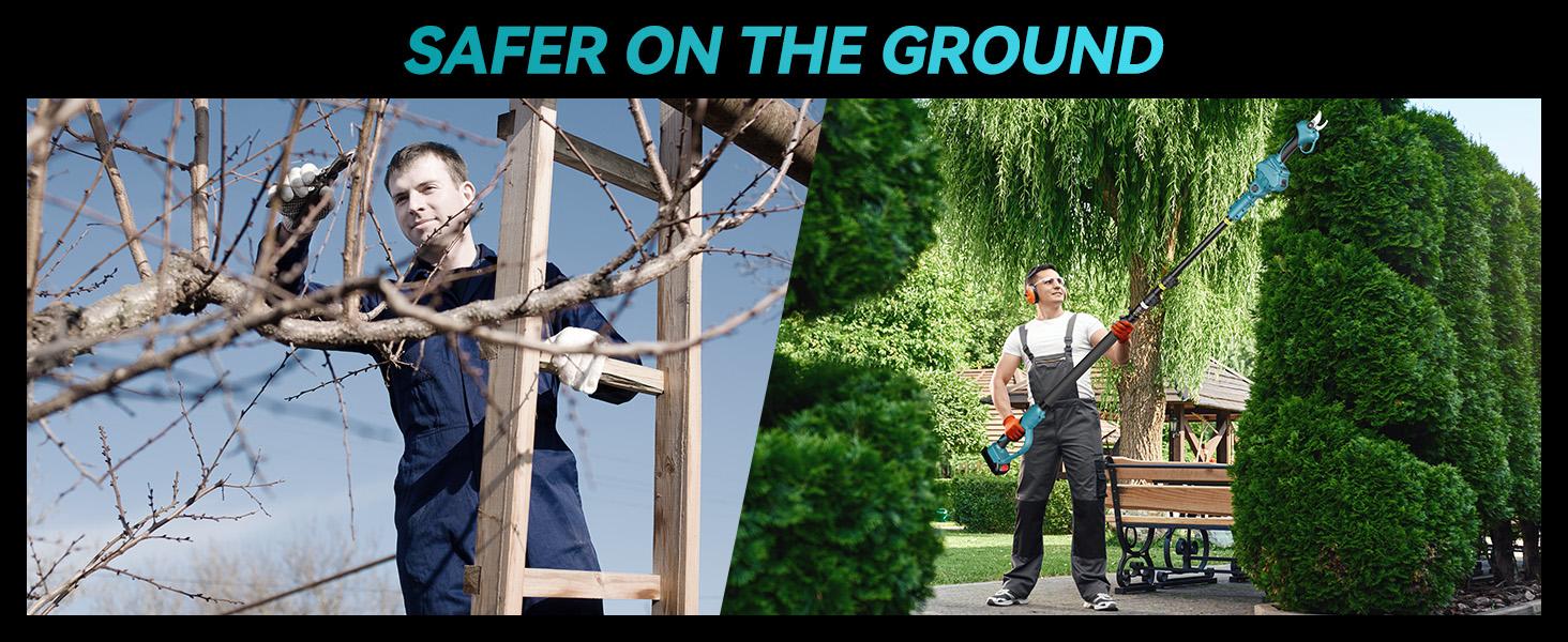 SeeSii 2-in-1 Cordless Electric Pruning Shears with Pole, 15Ft Reach, 1.2" Cutting Diameter, 21V 2x 4000mAh Batteries, Battery Powered Tree Pruner with Brushless Motor for Efficient Branch Trimming PS100 #TikTokShopBlackFriday