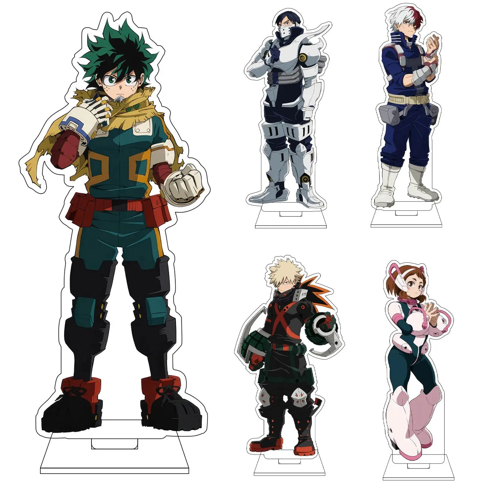 16CM Anime My Hero Academia‌ Cosplay Acrylic Figure Stand OCHACO URARAKA Todoroki Shoto Midoriya Izuku Ornaments Gift