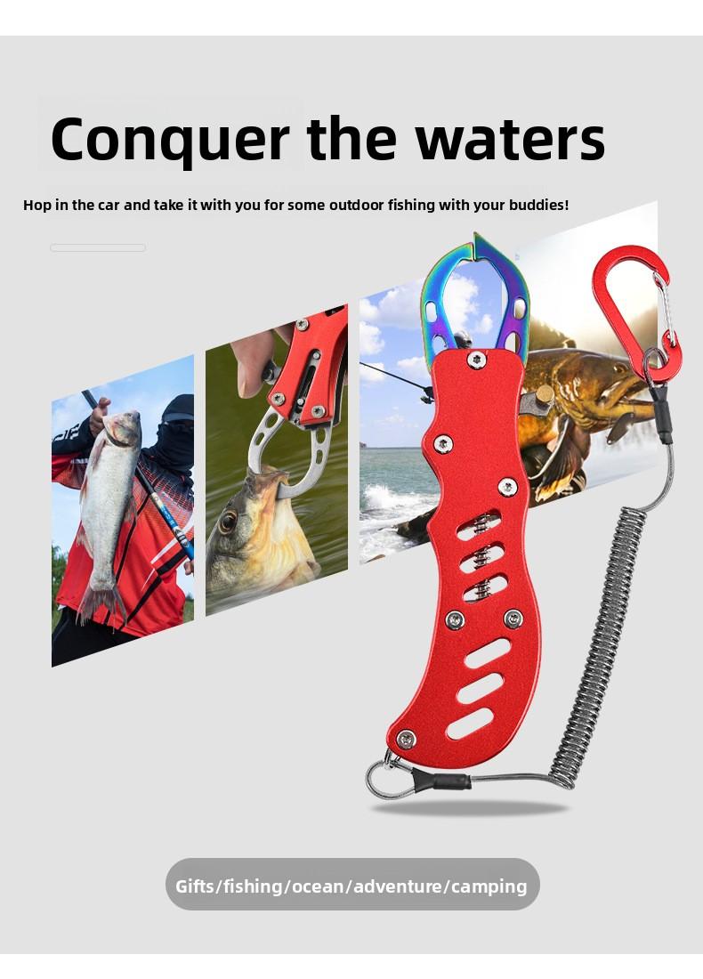 304 Stainless Steel Fish Lip Grip Tool Color Titanium Coating Portable Mini Fishing Pliers Hook Remover for Outdoor Angler