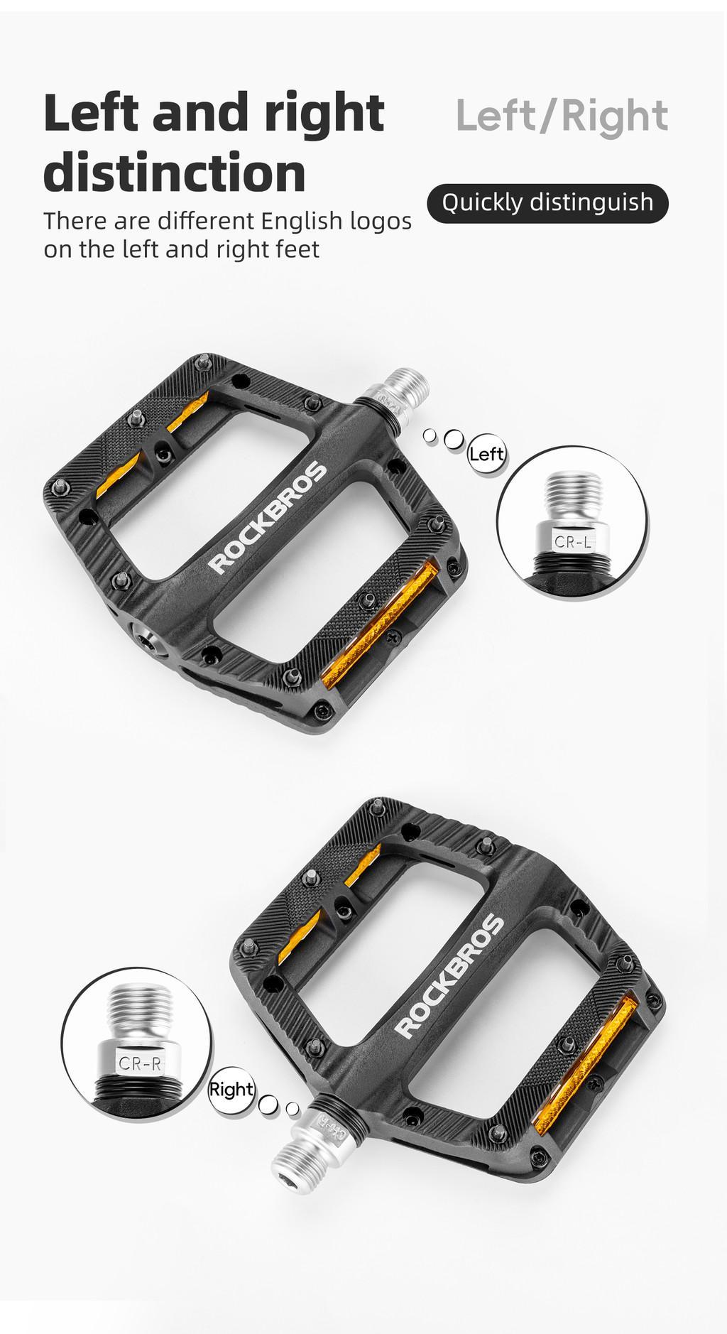 ROCKBROS Bicycle Nylon Pedal Effort-Saving MTB Road Bike Folding Bike Pedal Lightweight Single Bearing Stable Cycling Pedal Bicycle Parts
