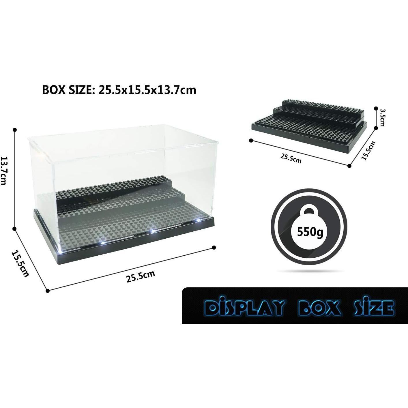 Black Minifigure Display Case - 1 Pack, Easy Assembly & Portable, Movable 3-Tier Step, Perfect Display & Storage for Action Figures & Building Blocks, Exhibition Solution for LEGO Lovers