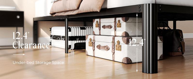 XUKIL Twin Bed Frames, 14 Inch Heavy Duty Metal Bed Frame Twin Size,No Box Spring Needed/No Shaking/Noise Free/Easy Assembly,Apartment Furniture