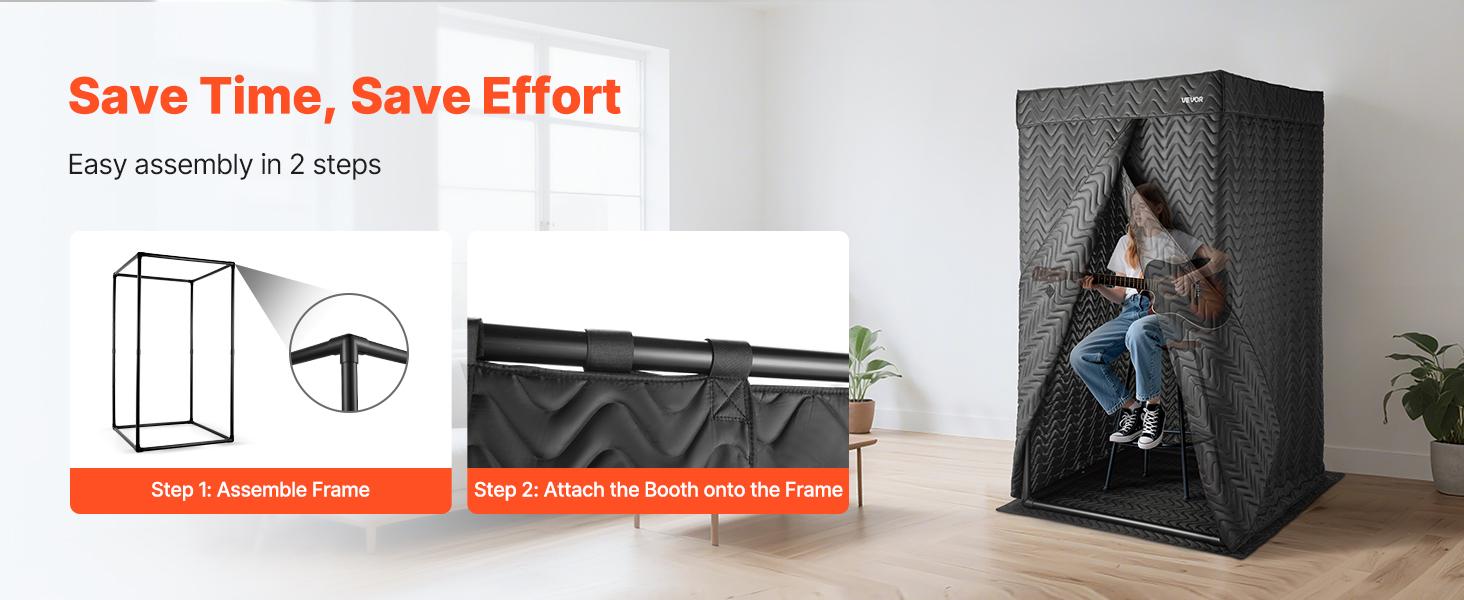 Summervibes VEVOR 6.56 ft Portable Vocal Booth Pro-Grade Recording Studio for Echo-Free Vocals