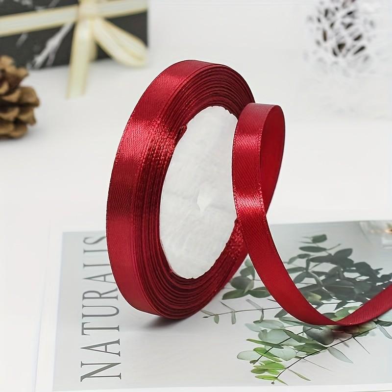 1cm Satin Ribbon Roll, DIY Craft Supplies, Wedding Gift Wrapping, Valentine's Day Decorations, Christmas Gifts, Halloween Party Decoration