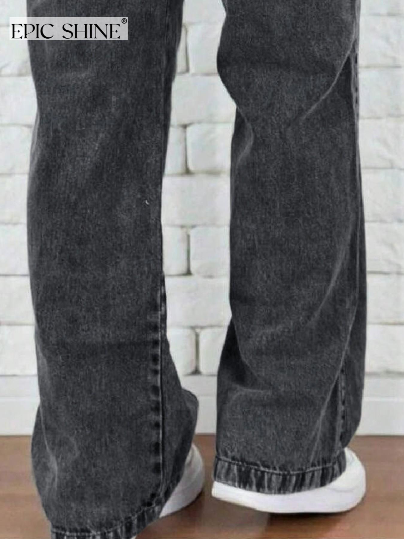 Ezwear Women's High Waist Wide Leg Jeans, Casual Comfortable Fit, Perfect for Daily Wear, Fashion Trendy Ladies' Clothing