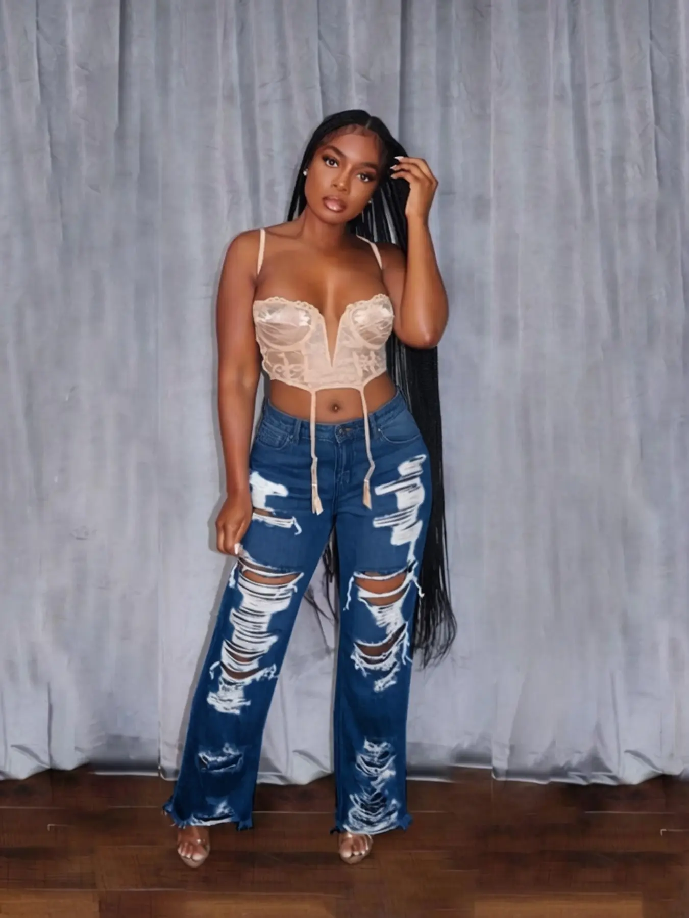 Women's Fashion Sexy Denim Jeans, Casual Durable Comfortable Fit Ripped Pants for Daily Wear, Stylish Women's Clothing, Streetwear, Womenswear
