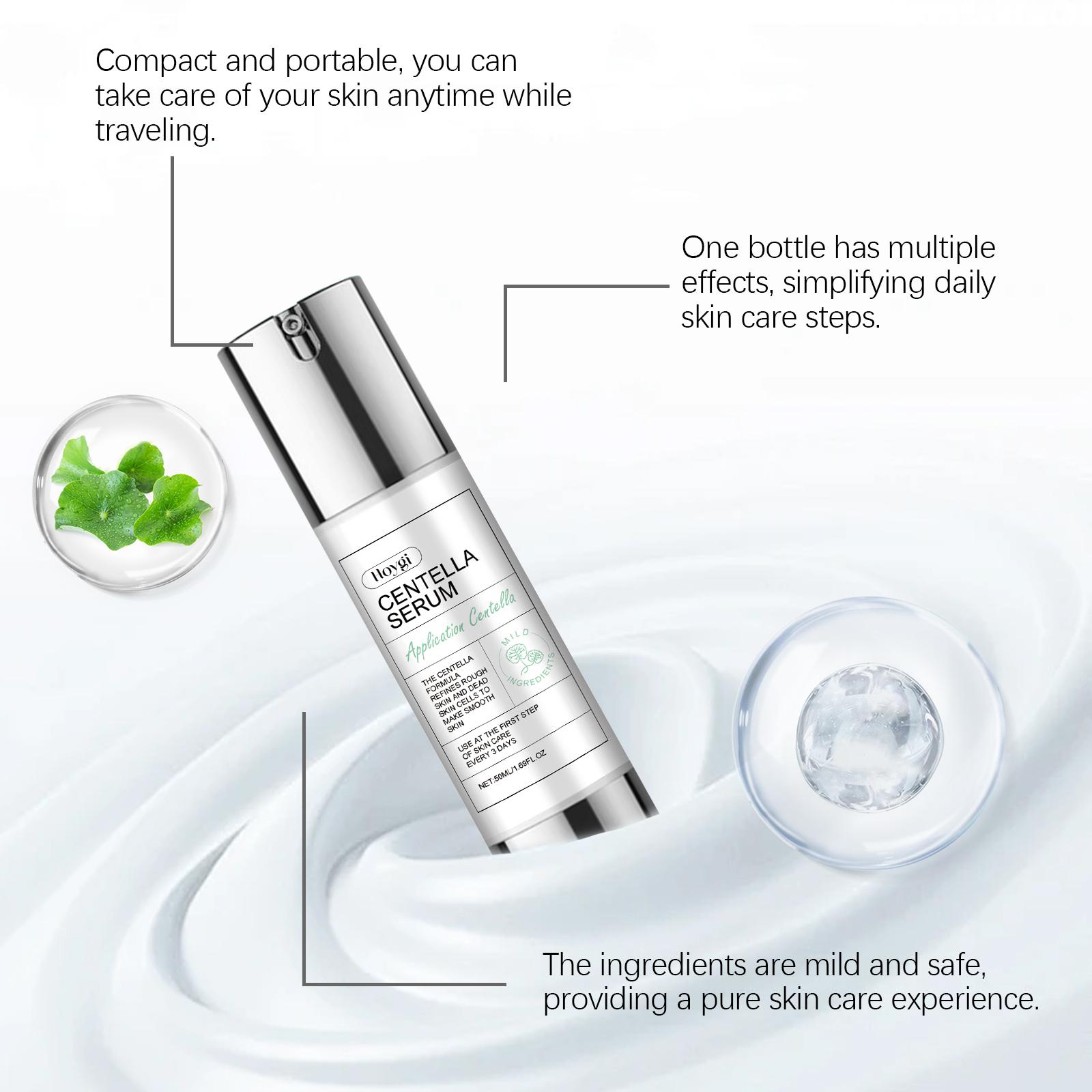 Centella Asiatica Serum (50ML), Natural Ingredients, Tightening & Hydrating, Reduces Acne, Smooths Skin, Daily Facial Care Essence