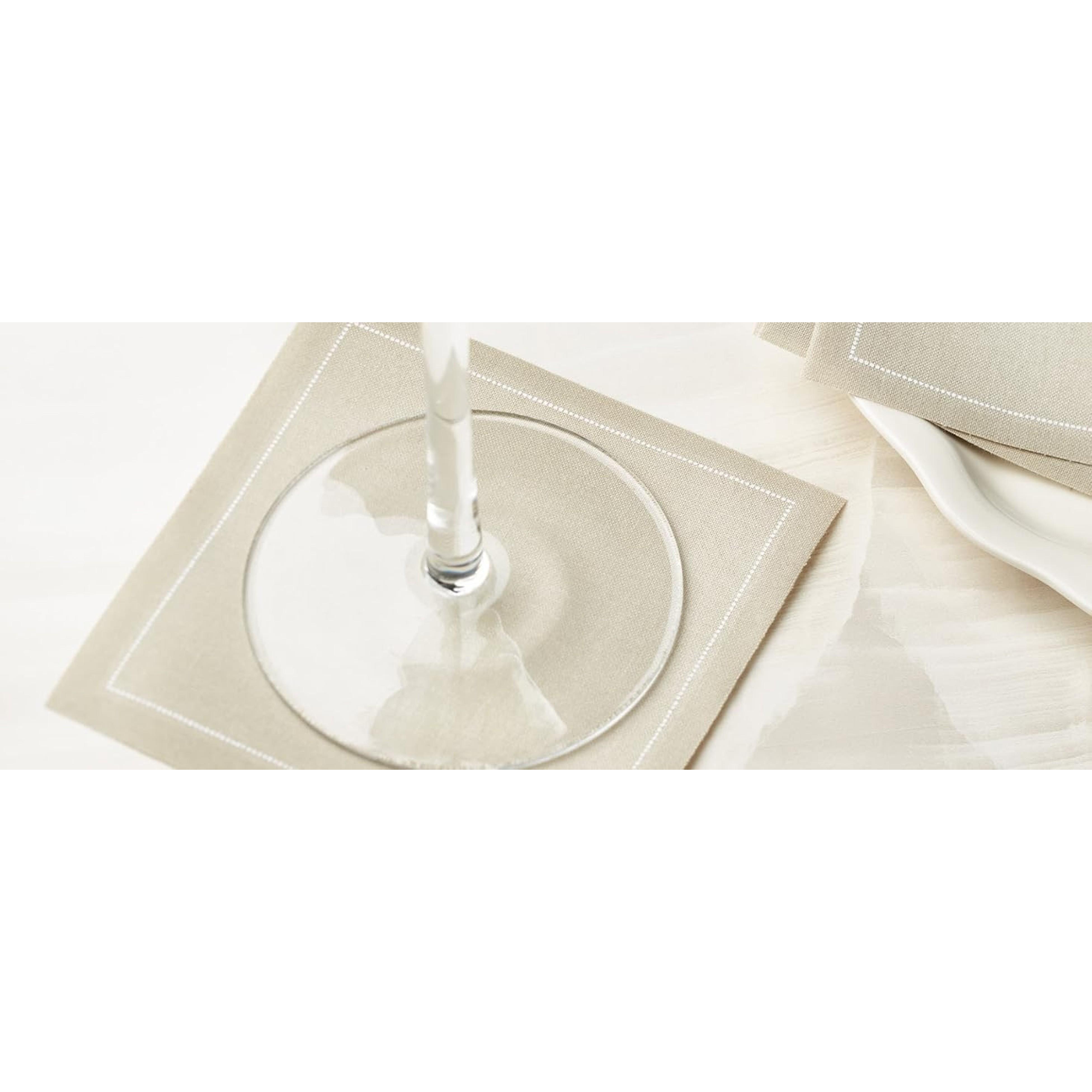 Cotton Cocktail Napkin, 50 units per roll, 4.5 x 4.5-Inch, Sand