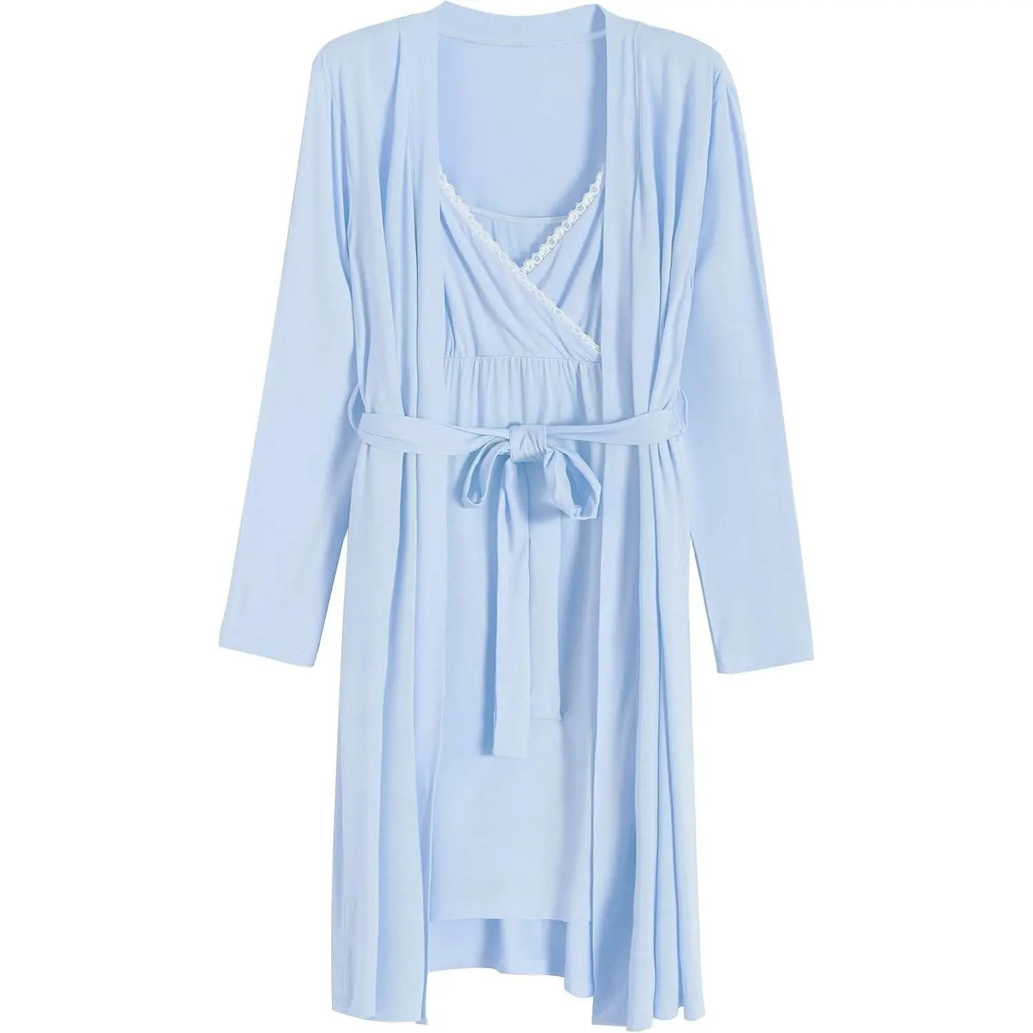 Women's Viscose Nursing Nightgown and Robe Set