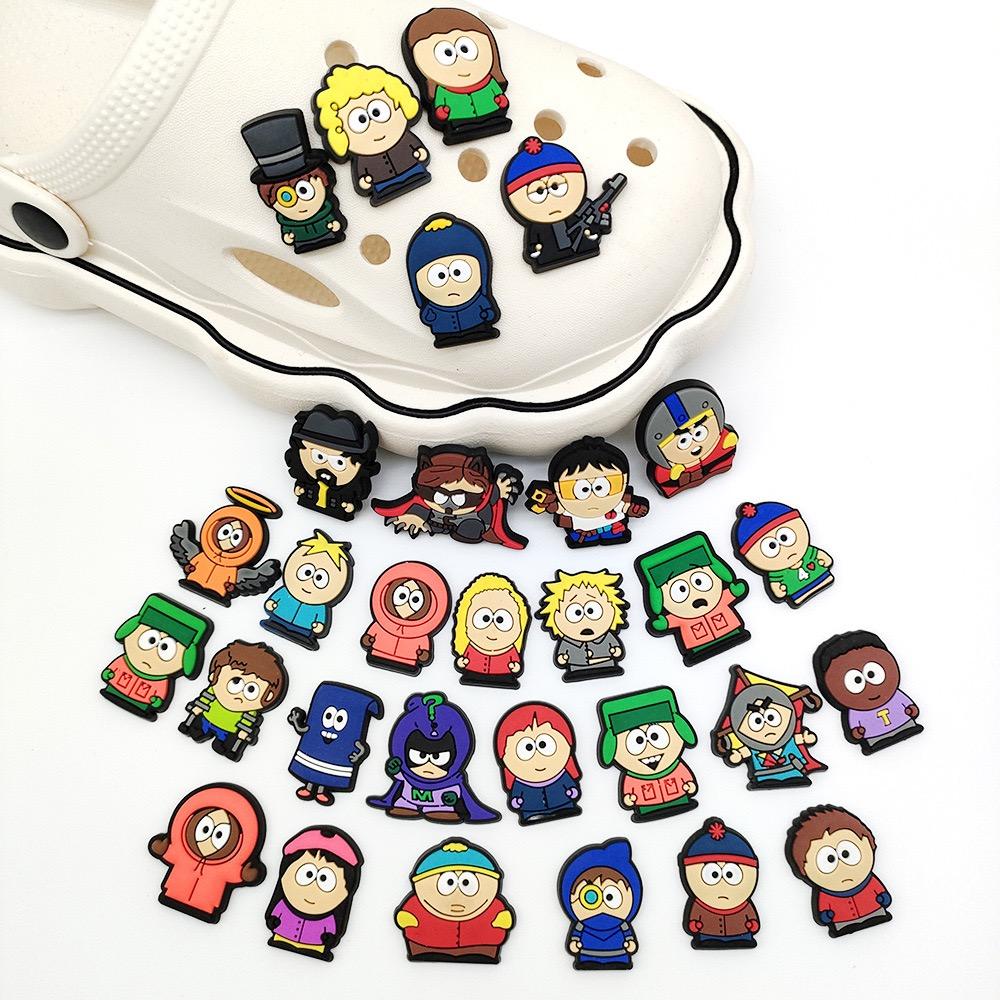 30pcs Cartoon Shoe Charms For Bubble Slides Clogs Sandals,PVC Shoe Decorations Accessories Buckle For Christmas Birthday Gifts