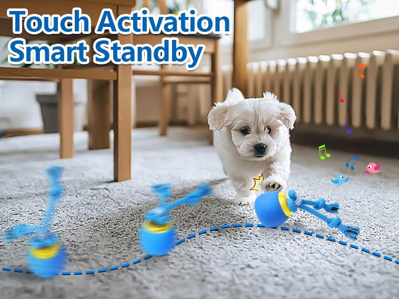 Interactive Dog Toys Touch Activated Bouncing & Jumping Dog Ball with Rope, Stocking Stuffers for Dog Puppy Pet Squeaky Doggie Toys to Keep Them Busy,Christmas Gifts for Dog