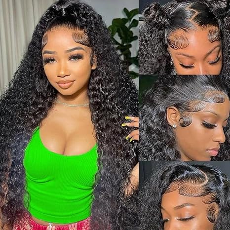 [Bling Hair ] Deep Wave Lace Frontal Wigs 13x4 13x6 Deep Wave Lace Frontal Wig Full Human Hair Wigs For Women On Sale Hair