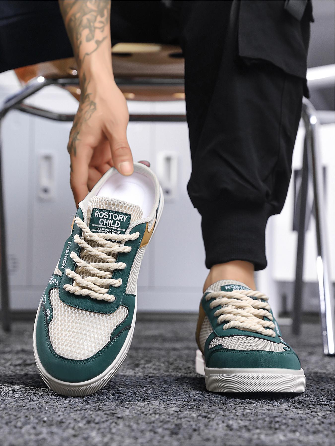 1 Pair Men's Large Size Mesh Half-Slip Board Shoes, Breathable Mesh + Anti-Collision Toe Cap, Rubber Anti-Slip Outsole, Heelless Lazy Shoes, Summer Outdoor Slippers