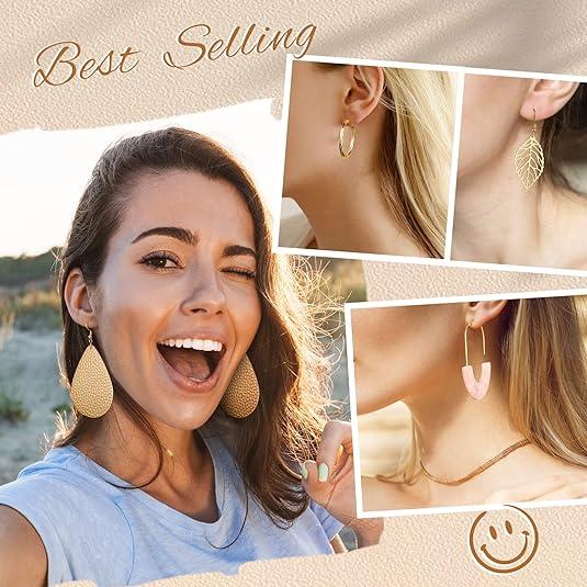 61 Pairs Earrings Funtopia for Women Girls, Funtopia Fashion Tassel Earrings Acrylic Hoop Stud Drop Dangle Earrings for Birthday Party Gift, Assorted Styles and Colors