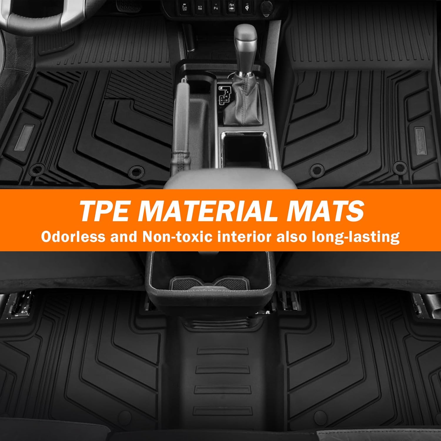 Canvcle Custom Fit Floor Mats for 2016-2026 Toyota Tacoma Double Cab Automatic All Weather TPE Rubber Liners Non-Slip & Odorless Canvcle Custom Fit Floor Mats for 2016-2026 Toyota Tacoma Double Cab Automatic All Weather TPE Rubber Liners Non-Slip & Odorless