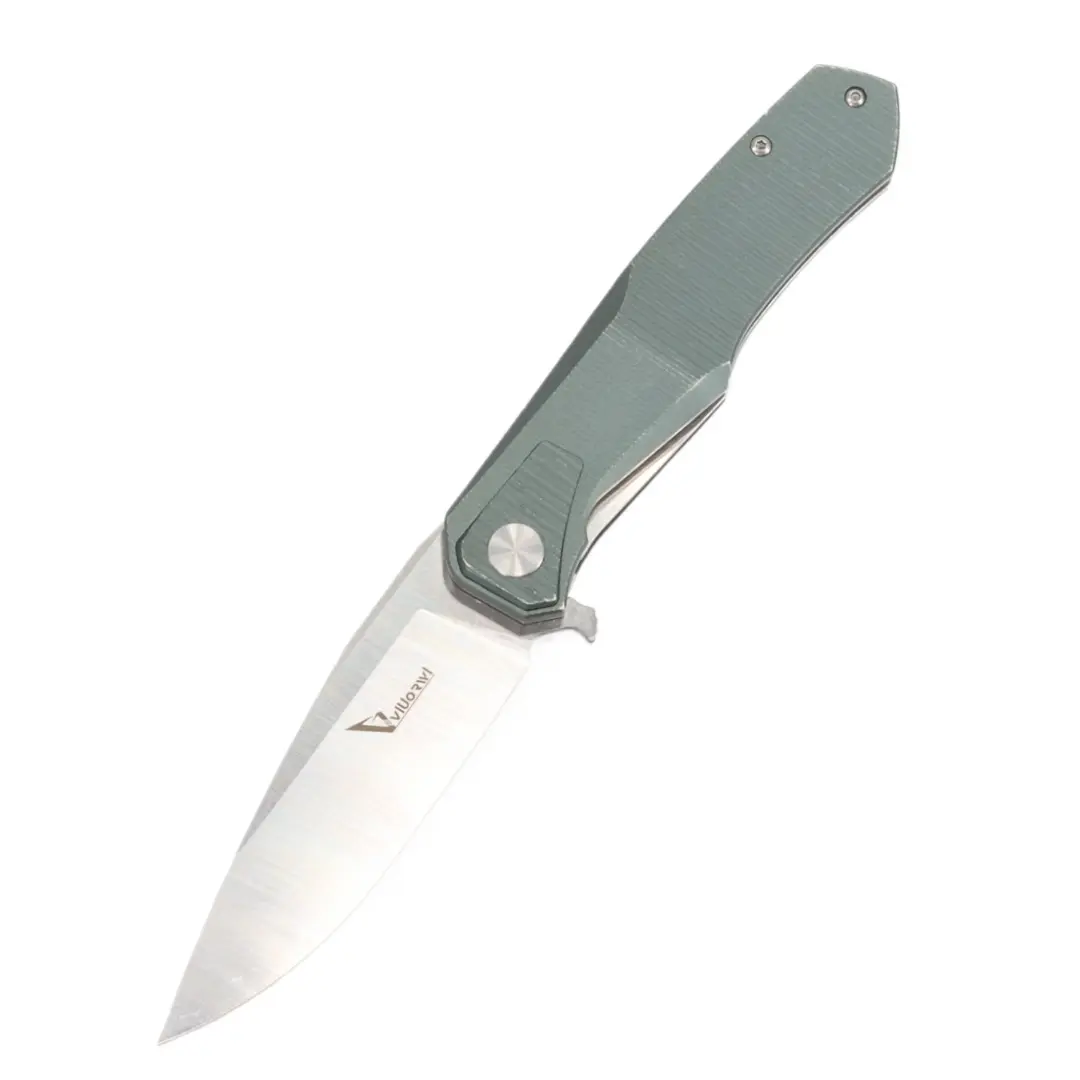 VIUORWI Manual Folding Utility Pocket Knife, S90V Steel Blade Machined Aluminum Handle, Portable EDC Cutting Tool with Pocket Clip for Daily & Outdoor Use